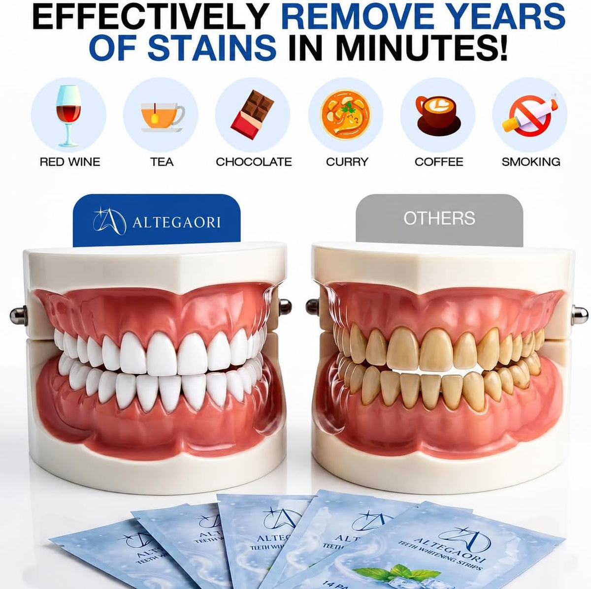ALTEGAORI Teeth Whitening Strips – 14 Treatments / 28 Strips