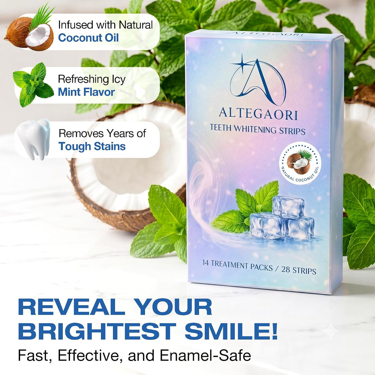 ALTEGAORI Teeth Whitening Strips – 14 Treatments / 28 Strips