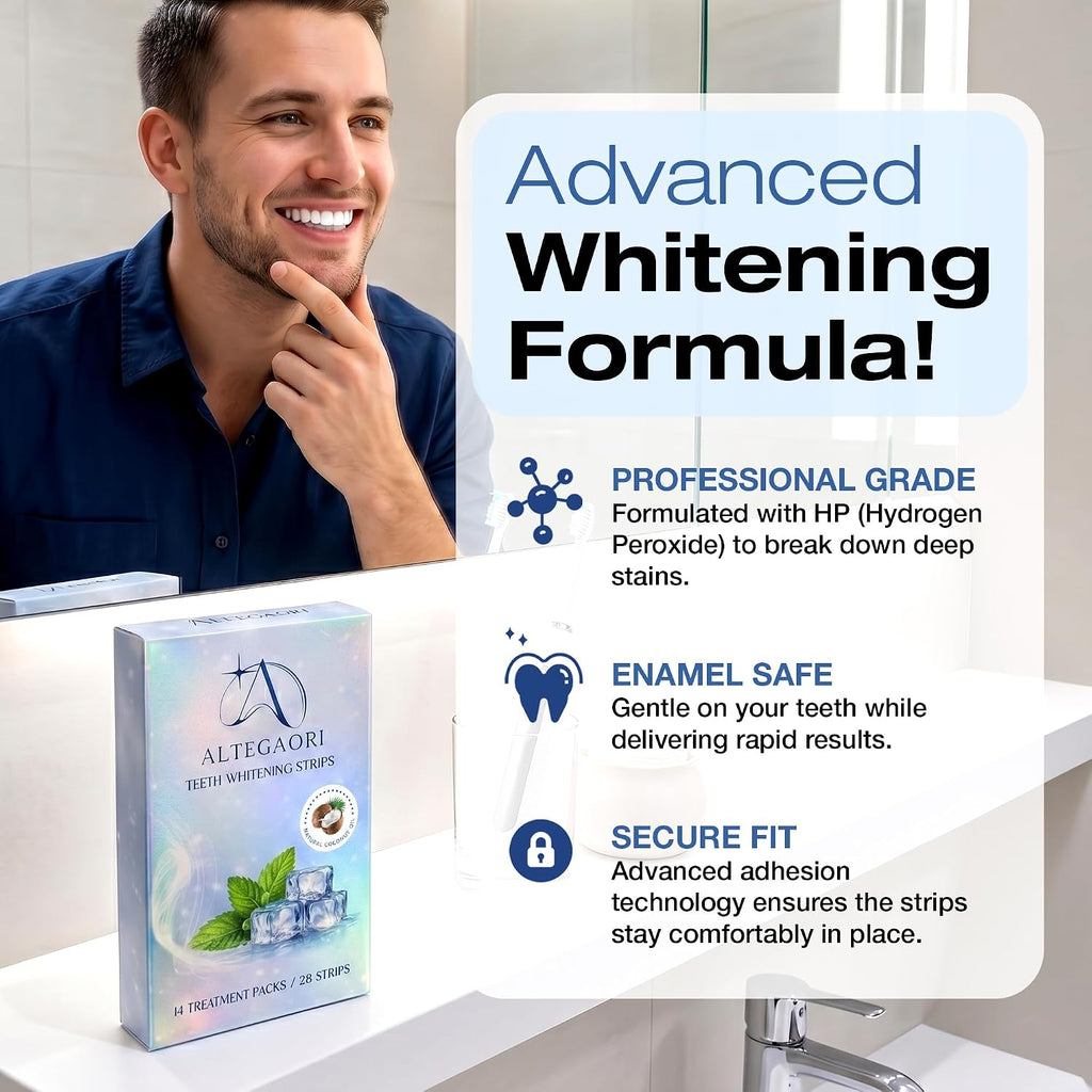ALTEGAORI Teeth Whitening Strips – 14 Treatments / 28 Strips