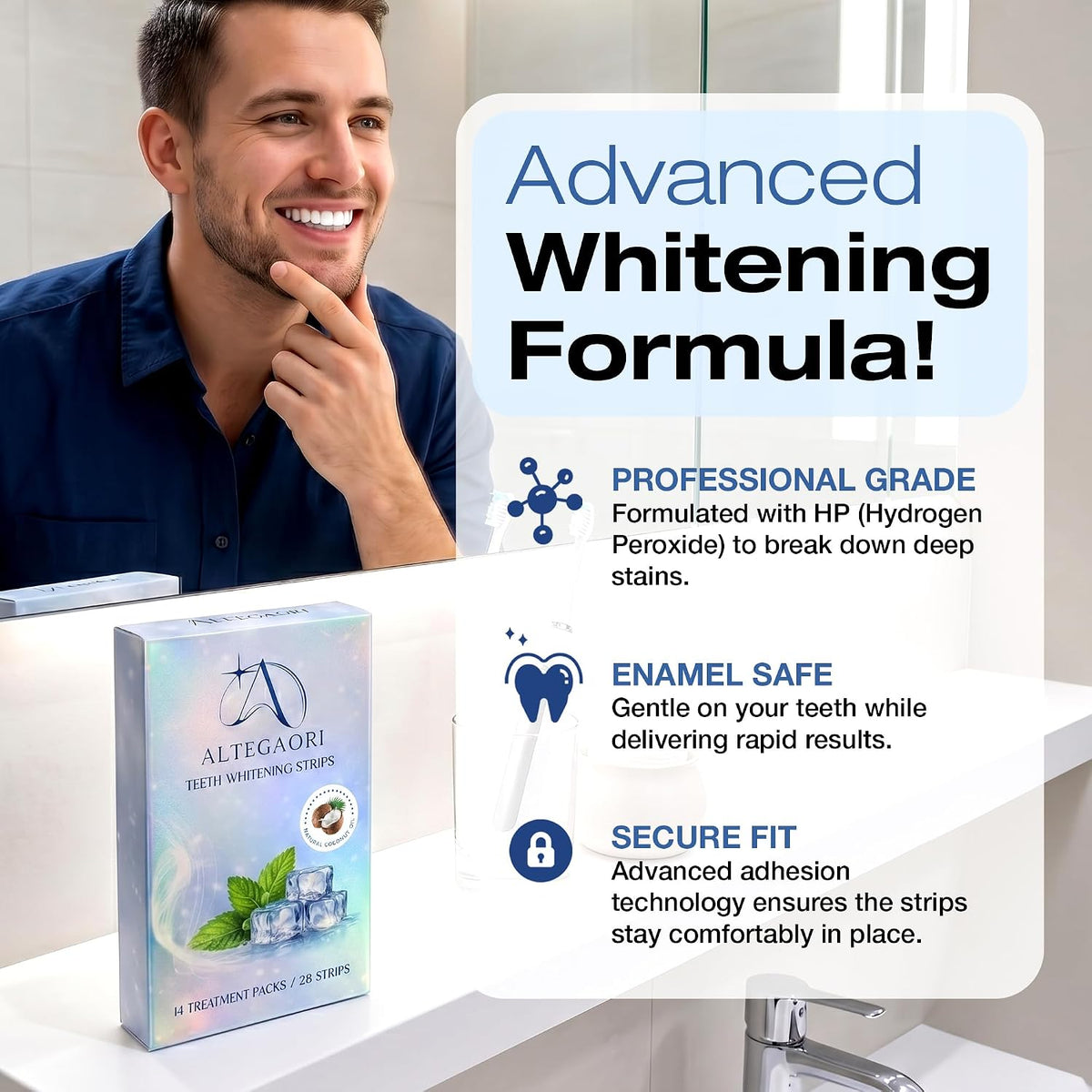 ALTEGAORI Teeth Whitening Strips – 14 Treatments / 28 Strips